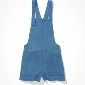 American Eagle Blue Cotton Overalls - Large